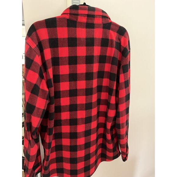 Flannel Mens L Shirt Shacket Fleece Buffalo Check Oversized Outdoors Western - Picture 6 of 7